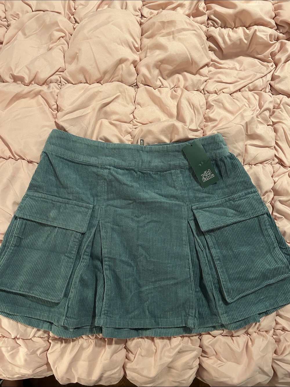 wild fable Teal Corduroy Cargo Skort